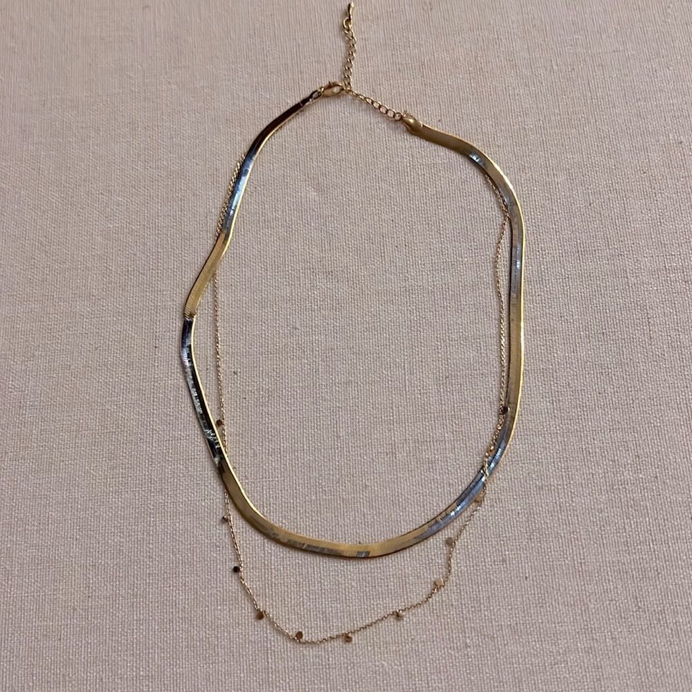 Double Layer Gold Chain With Second Chain W Littl… - image 5